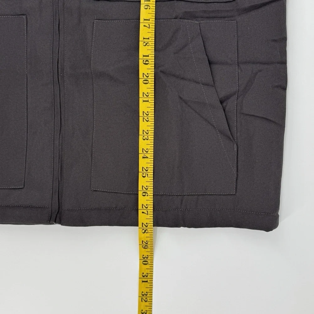URBAN OUTDOOR Mens Large Gray Sherpa Lined Workwear Utility Vest Tactical Style